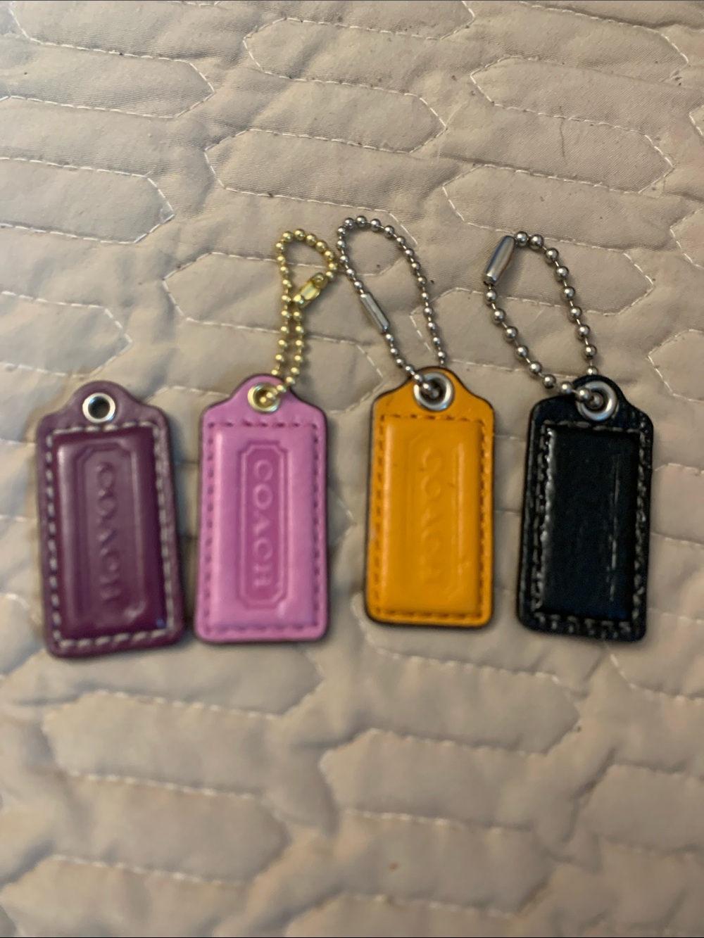 Coach Leather Mini Tag Keychain  Choose ur color $20 each